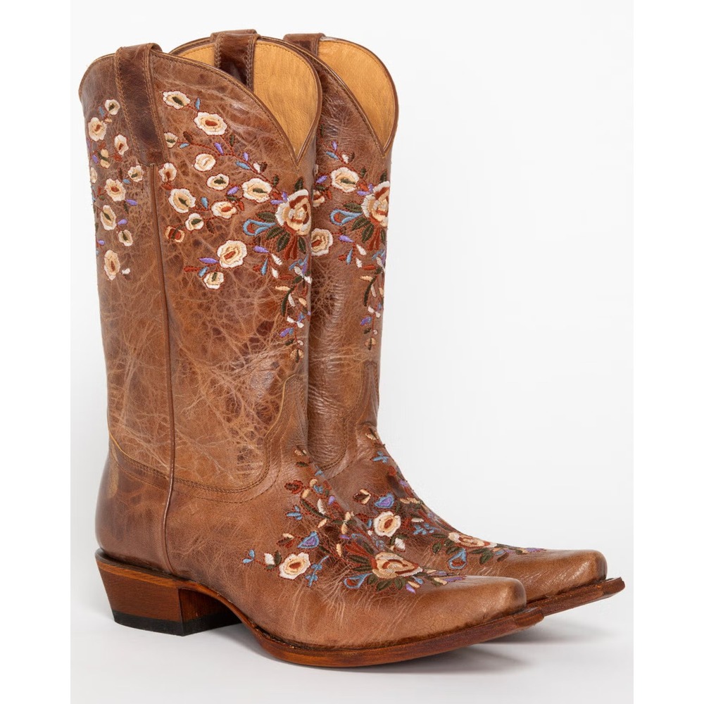 Shyanne® (Women's 7 M) Maisie™ Floral Embroidered Western Boots, Brown - $200